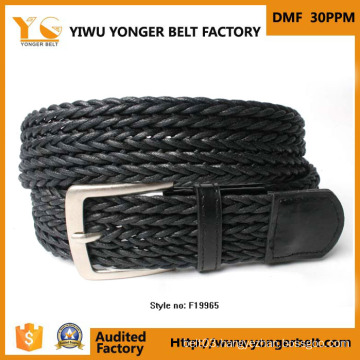 2015 Durable Fashion Men Braided   Elastic Woven Leather Buckle